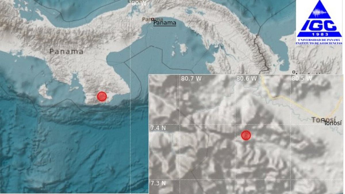 Se registra sismo en Tonosí de magnitud preliminar de 5 0 Panamá en